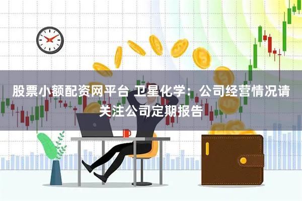 股票小额配资网平台 卫星化学：公司经营情况请关注公司定期报告